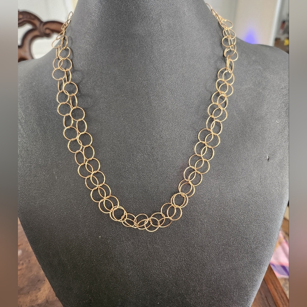 925 sterling silver gold plated long necklace